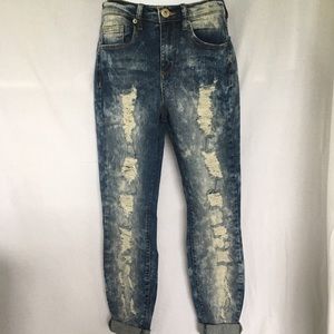 Mudd Acid Washed Skinny Ripped Jeans